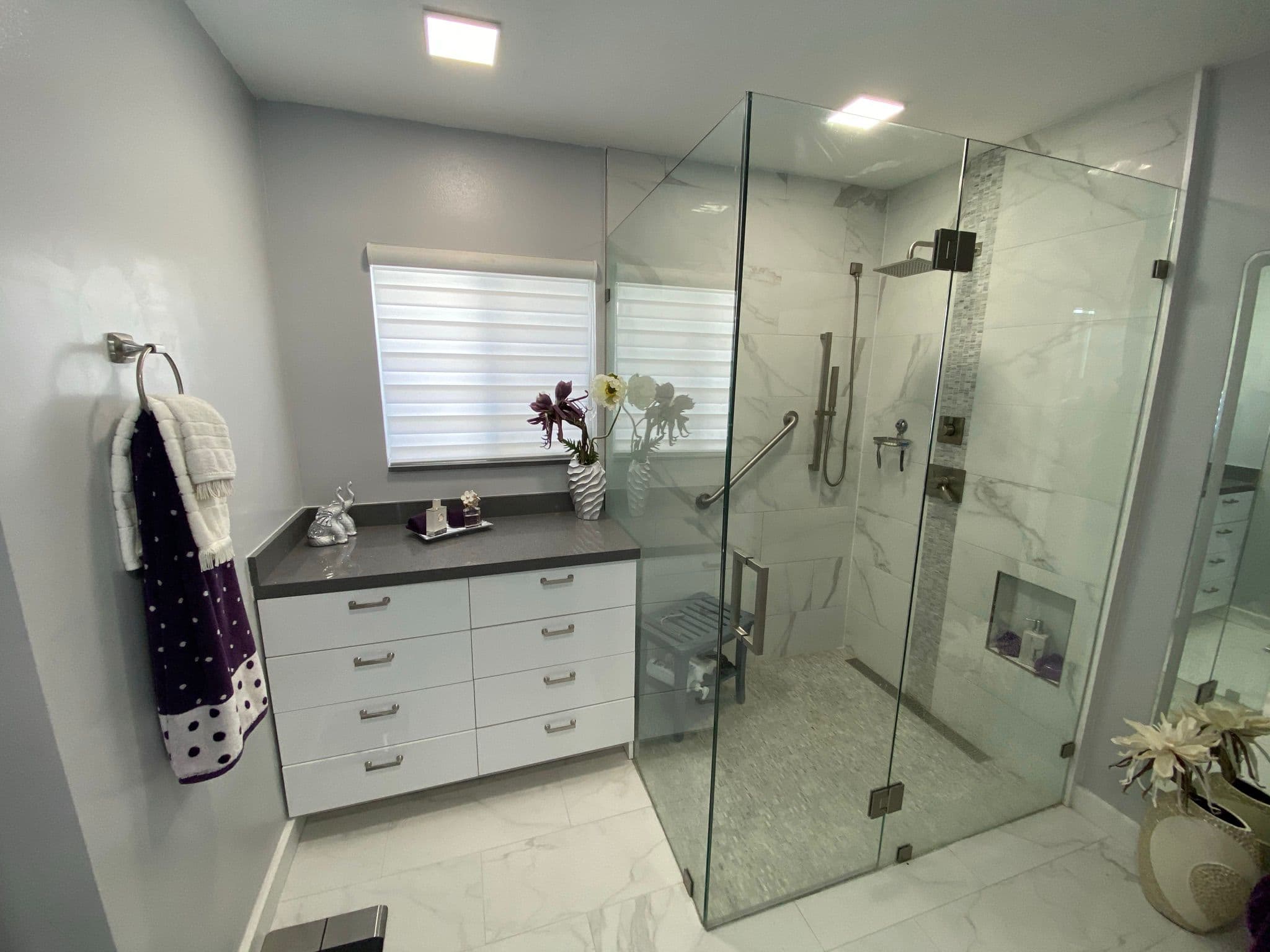 Luxury bathroom renovation with modern fixtures